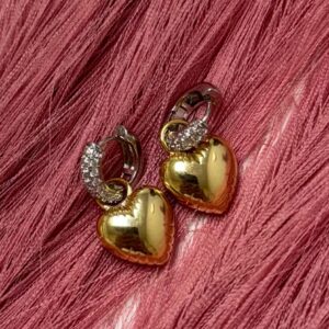Gold Heart Shine Earrings