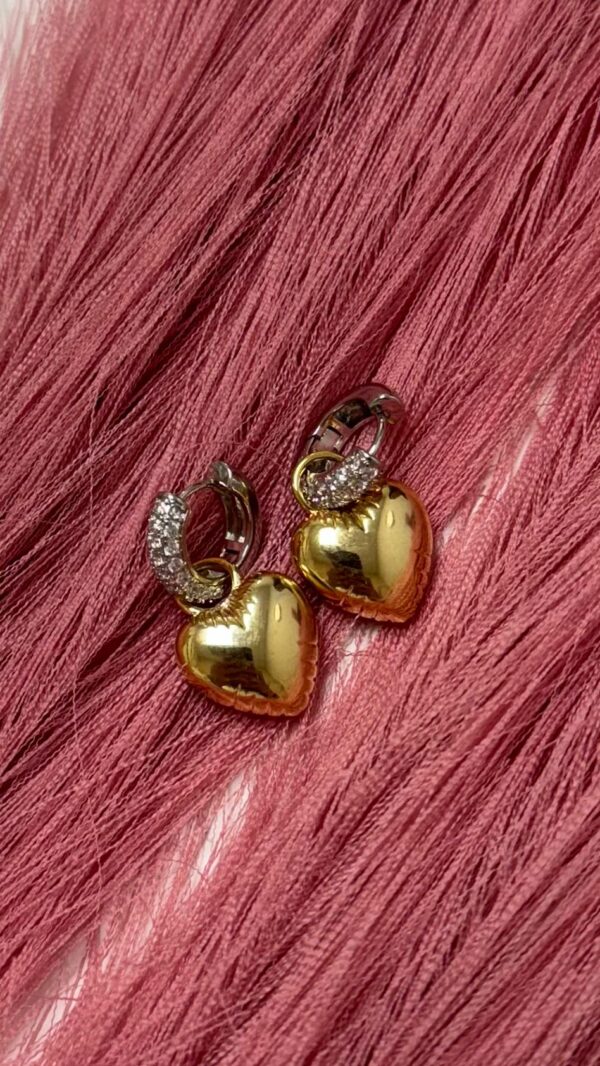 Gold Heart Shine Earrings